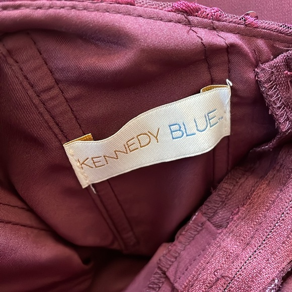 NWT. Kennedy Blue 6 Sequin & Bead Illusion Lace And Chiffon Halter A-Line Gown. - Picture 4 of 13